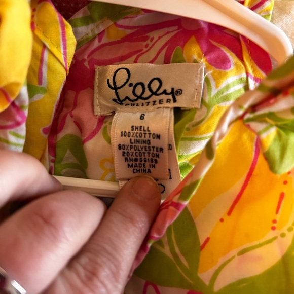👒Lilly Pulitzer Girls Size 6 Garden Vista Jungle Elephant Floral Dress👒 - Picture 3 of 6